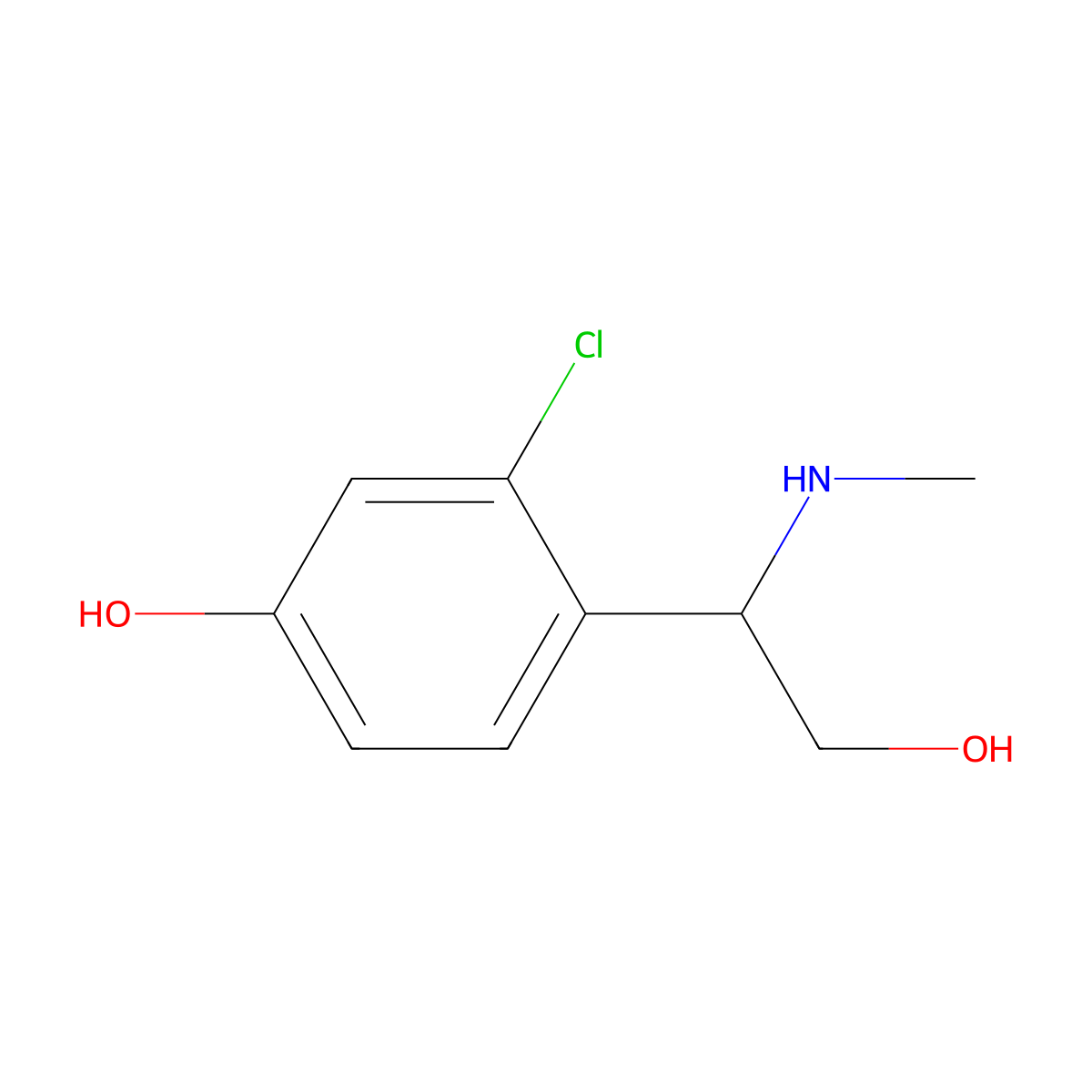 3-Chloro-4-(2-hydroxy-1-(methylamino)ethyl)phenol molecular structure, CAS 1337294-11-7