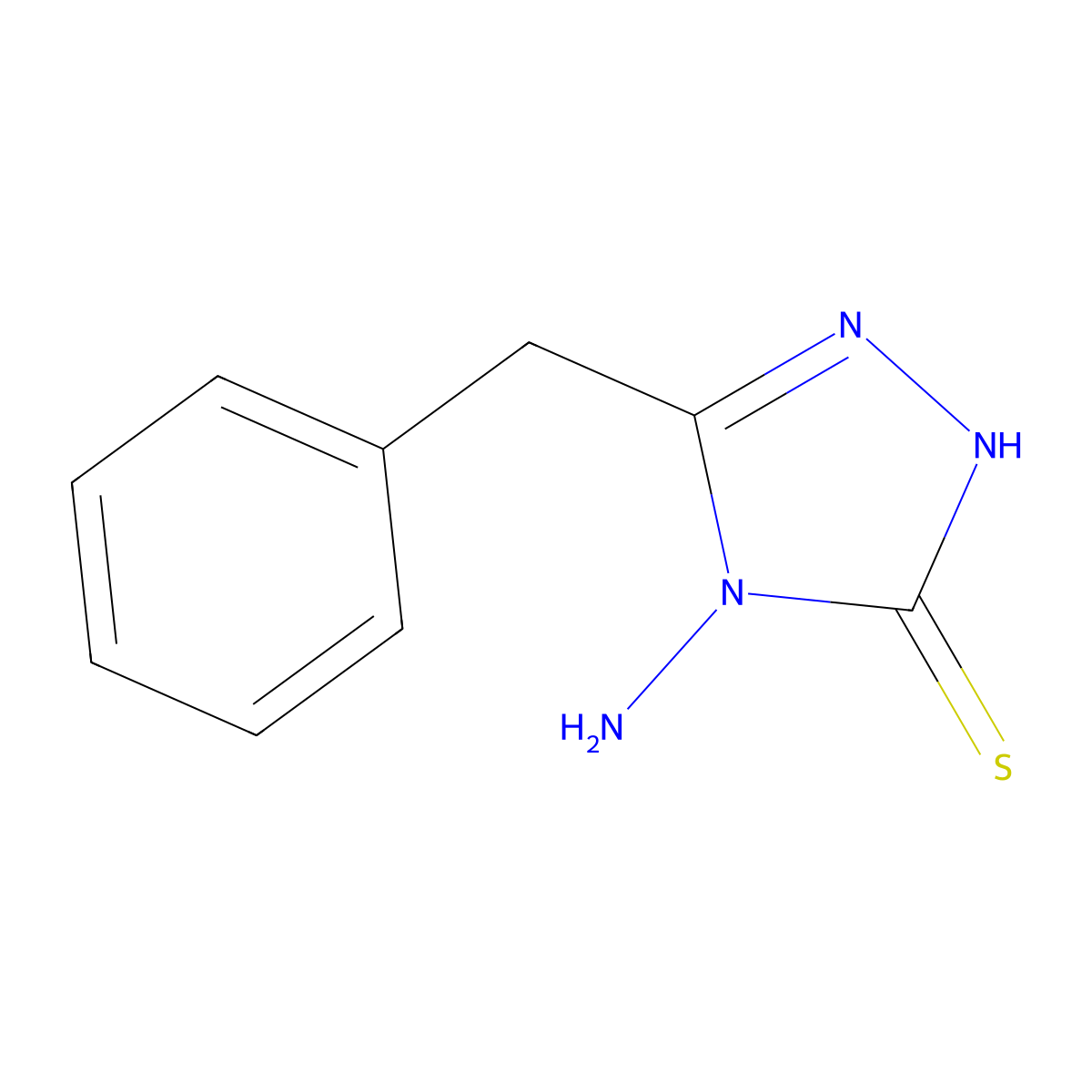 4-amino-5-benzyl-4H-1,2,4-triazole-3-thiol molecular structure, CAS 13373-10-9