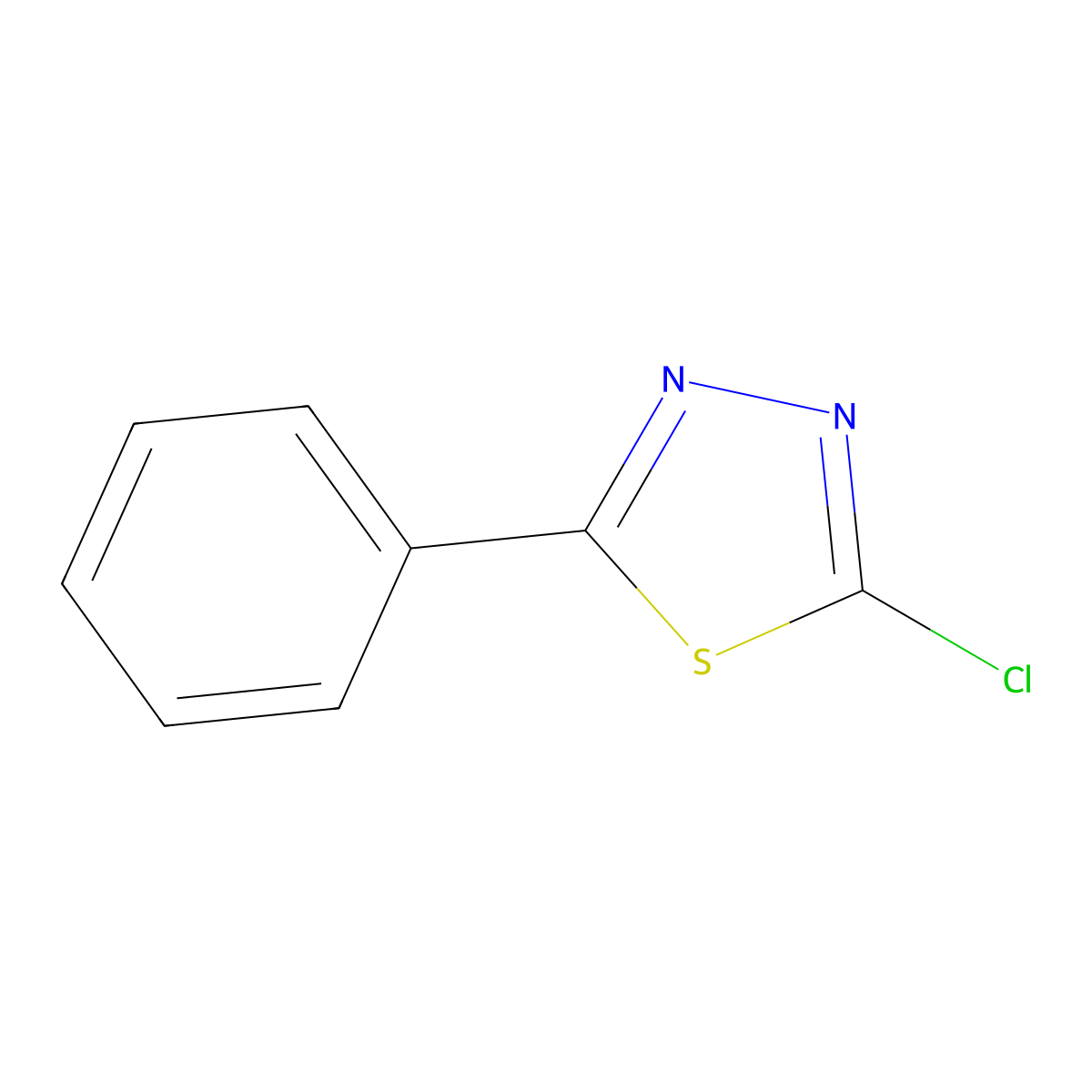 2-Chloro-5-phenyl-1,3,4-thiadiazole molecular structure, CAS 13373-11-0