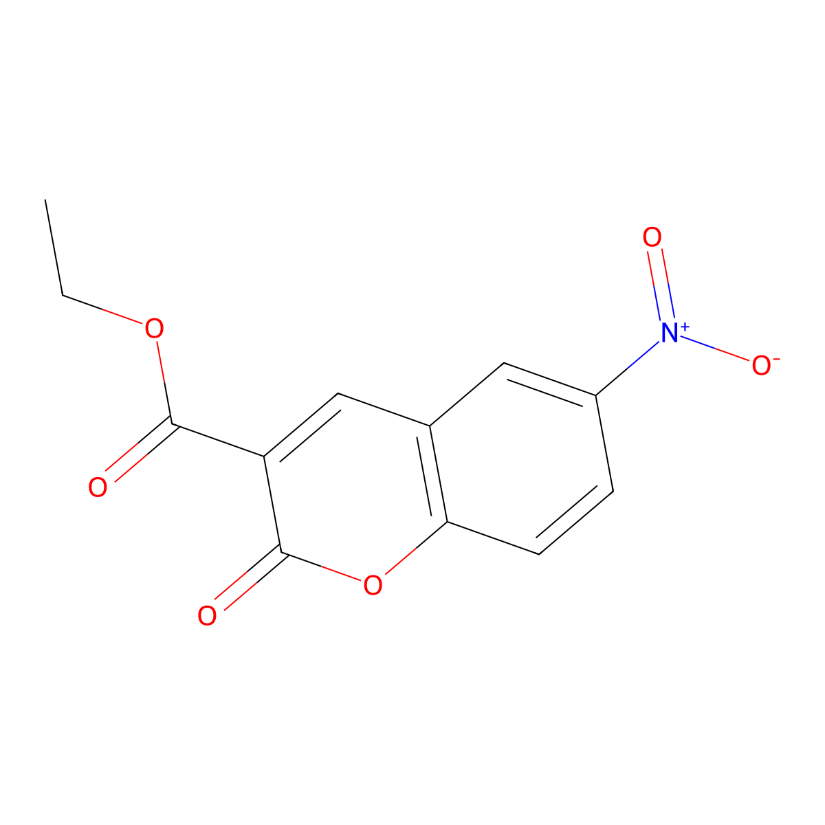Ethyl 6-(hydroxy(oxido)amino)-2-oxo-2H-chromene-3-carboxylate molecular structure, CAS 13373-28-9