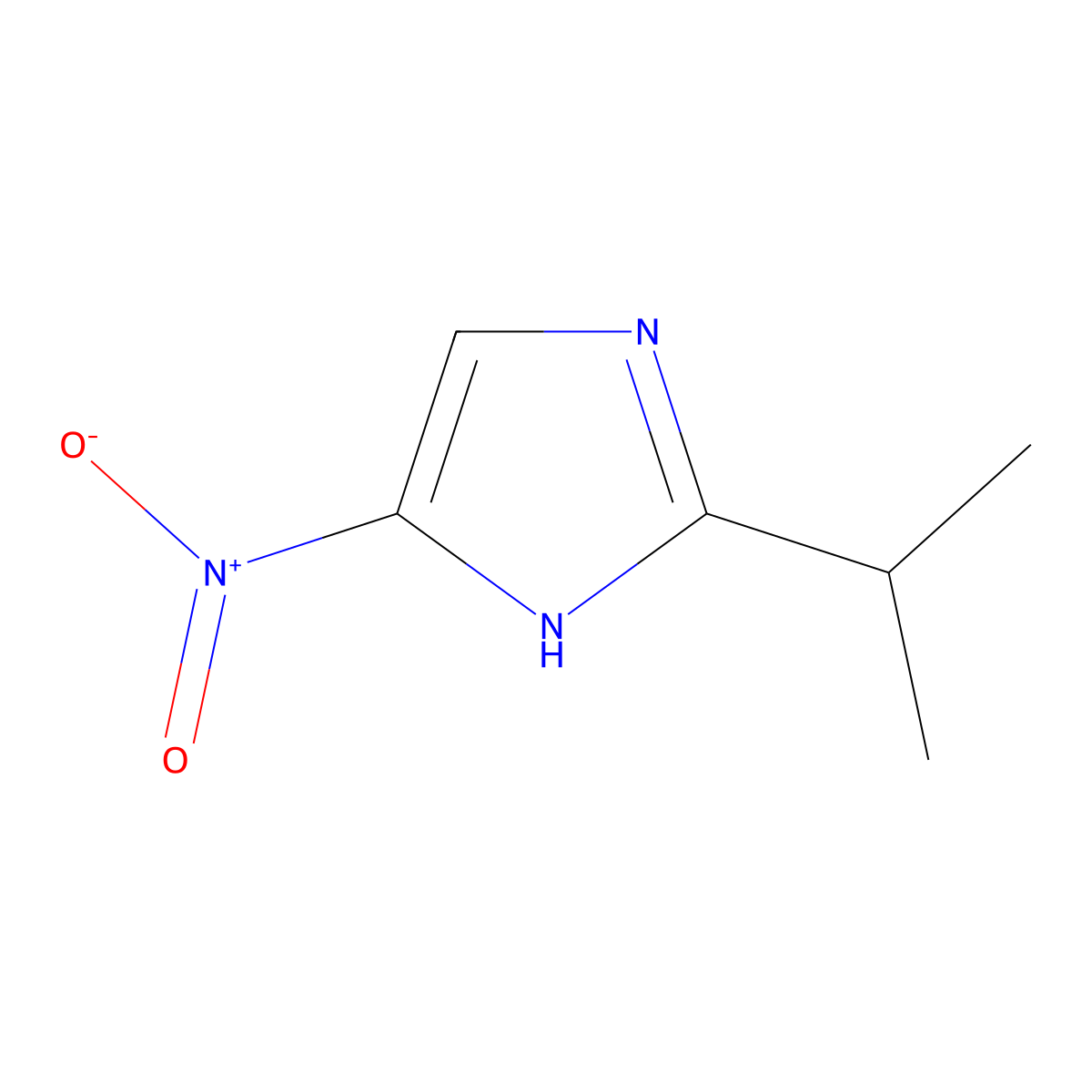 2-isopropyl-4-nitro-1H-imidazole molecular structure, CAS 13373-32-5