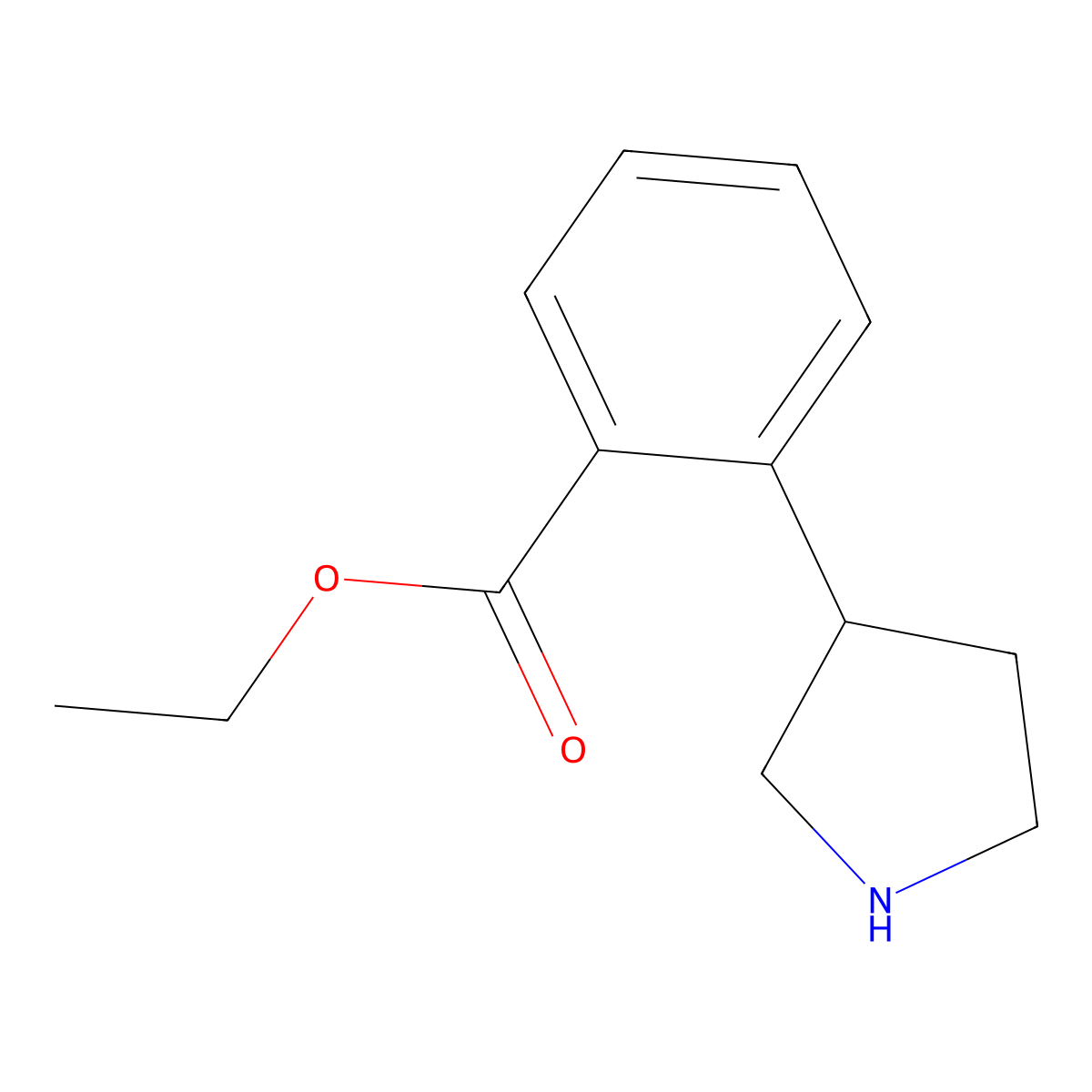 Ethyl 2-(pyrrolidin-3-yl)benzoate molecular structure, CAS 1337302-48-3