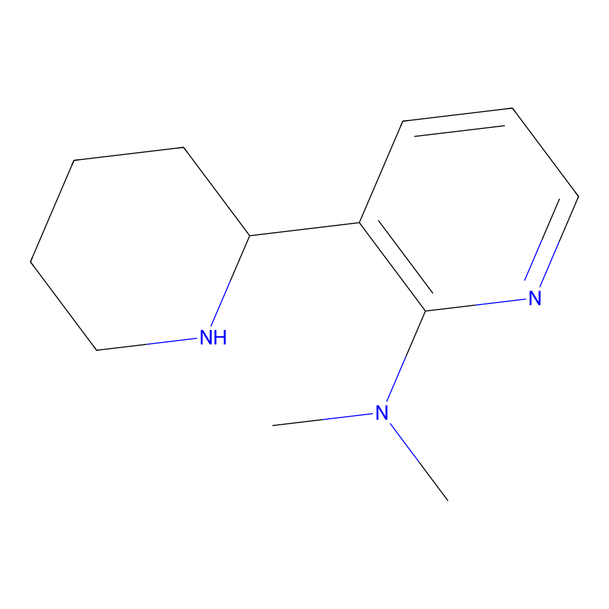 N,N-Dimethyl-3-(piperidin-2-yl)pyridin-2-amine molecular structure, CAS 1337304-51-4
