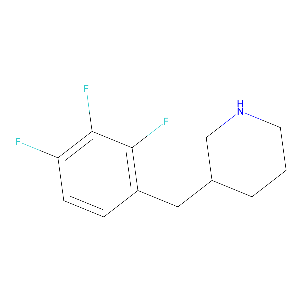 3-[(2,3,4-Trifluorophenyl)methyl]piperidine molecular structure, CAS 1337321-64-8