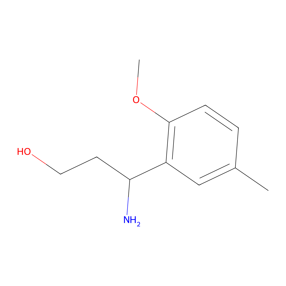 3-Amino-3-(2-methoxy-5-methylphenyl)propan-1-ol molecular structure, CAS 1337326-66-5