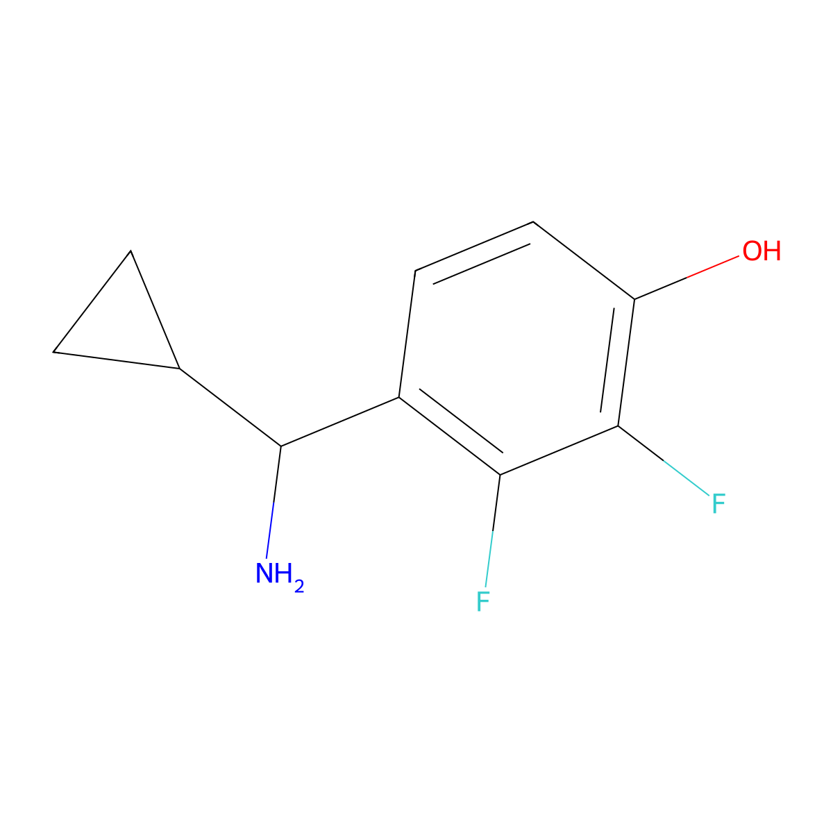 4-[Amino(cyclopropyl)methyl]-2,3-difluorophenol molecular structure, CAS 1337329-10-8