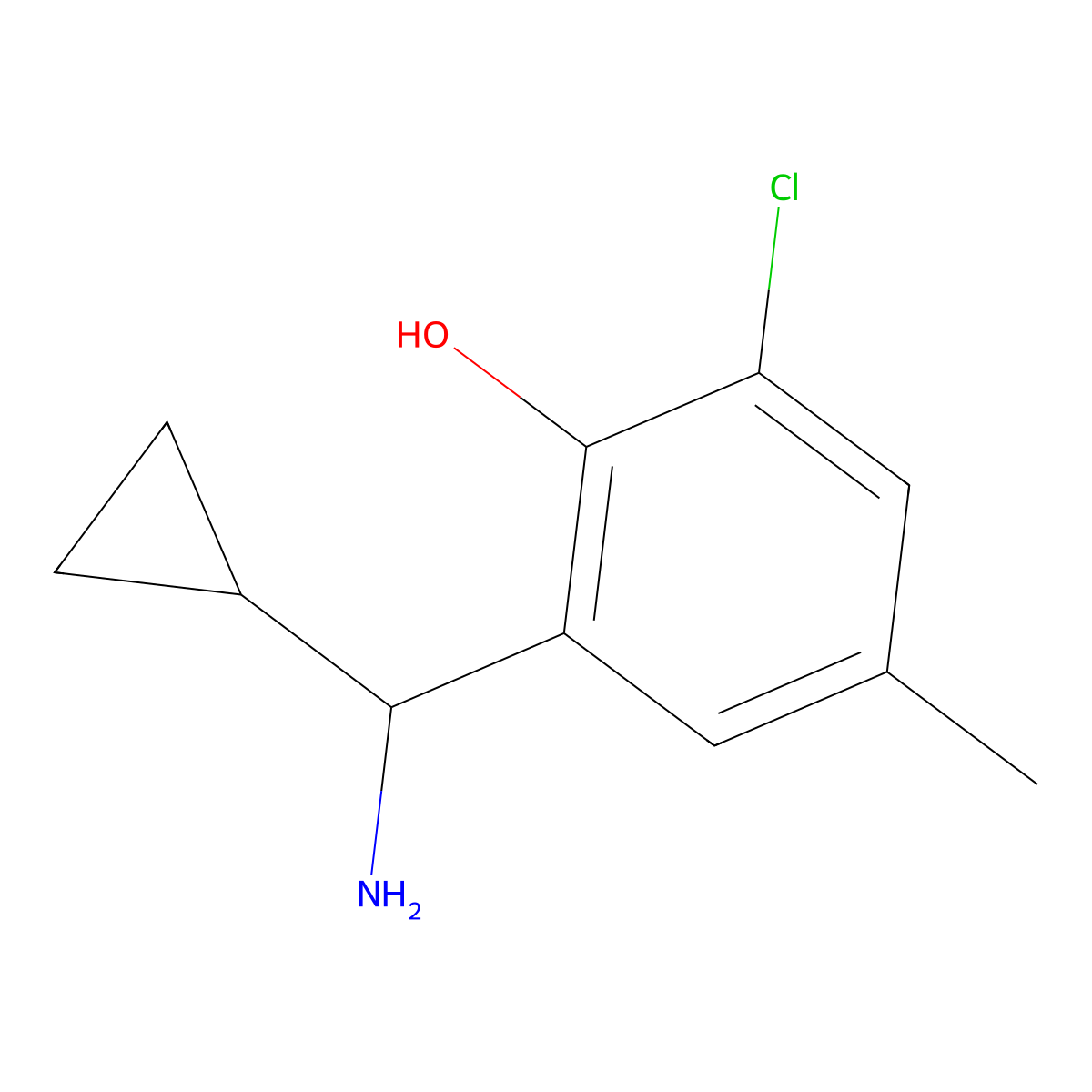 2-[Amino(cyclopropyl)methyl]-6-chloro-4-methylphenol molecular structure, CAS 1337330-10-5