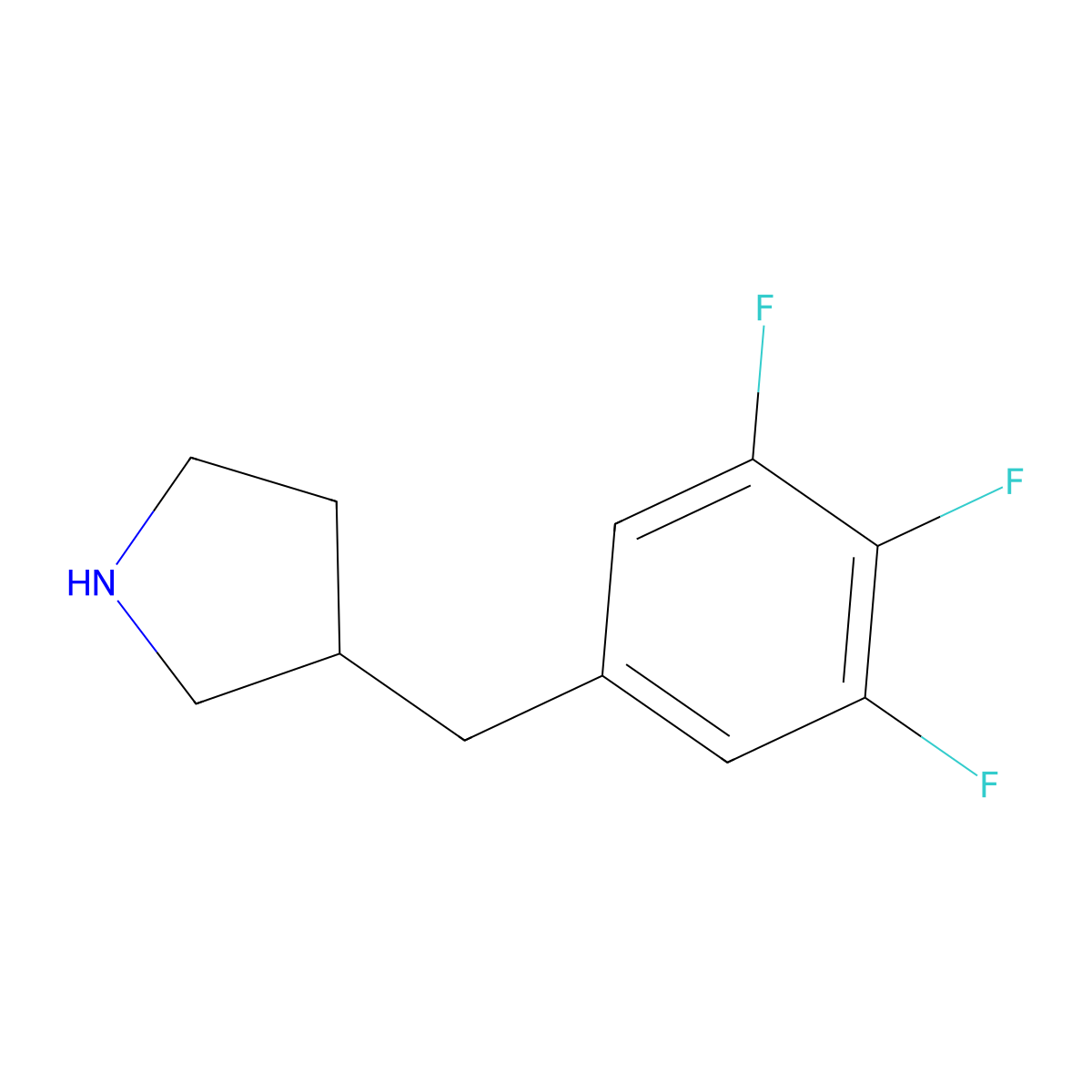 3-(3,4,5-Trifluorobenzyl)pyrrolidine molecular structure, CAS 1337337-37-7