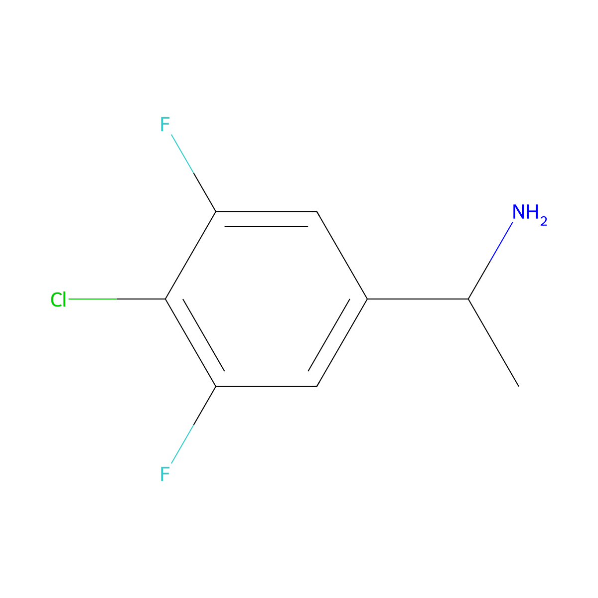 1-(4-Chloro-3,5-difluorophenyl)ethanamine molecular structure, CAS 1337339-70-4