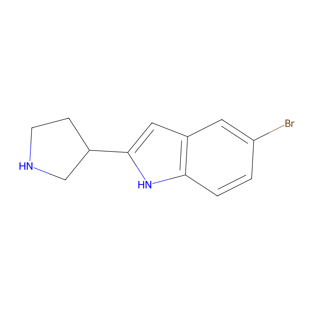 5-Bromo-2-(pyrrolidin-3-yl)-1H-indole molecular structure, CAS 1337344-20-3