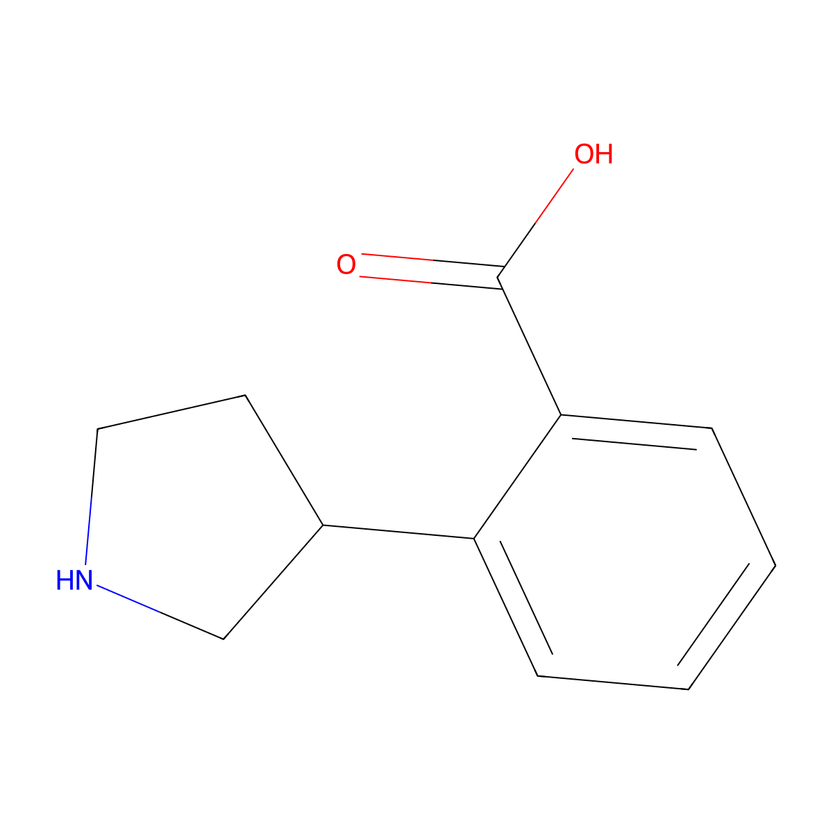 2-(Pyrrolidin-3-yl)benzoic acid molecular structure, CAS 1337346-07-2