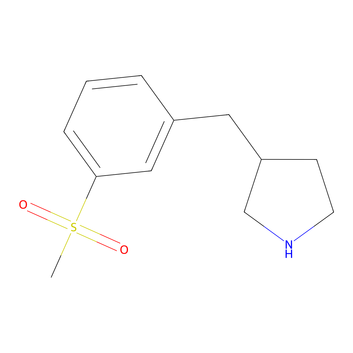 3-[(3-Methanesulfonylphenyl)methyl]pyrrolidine molecular structure, CAS 1337347-07-5