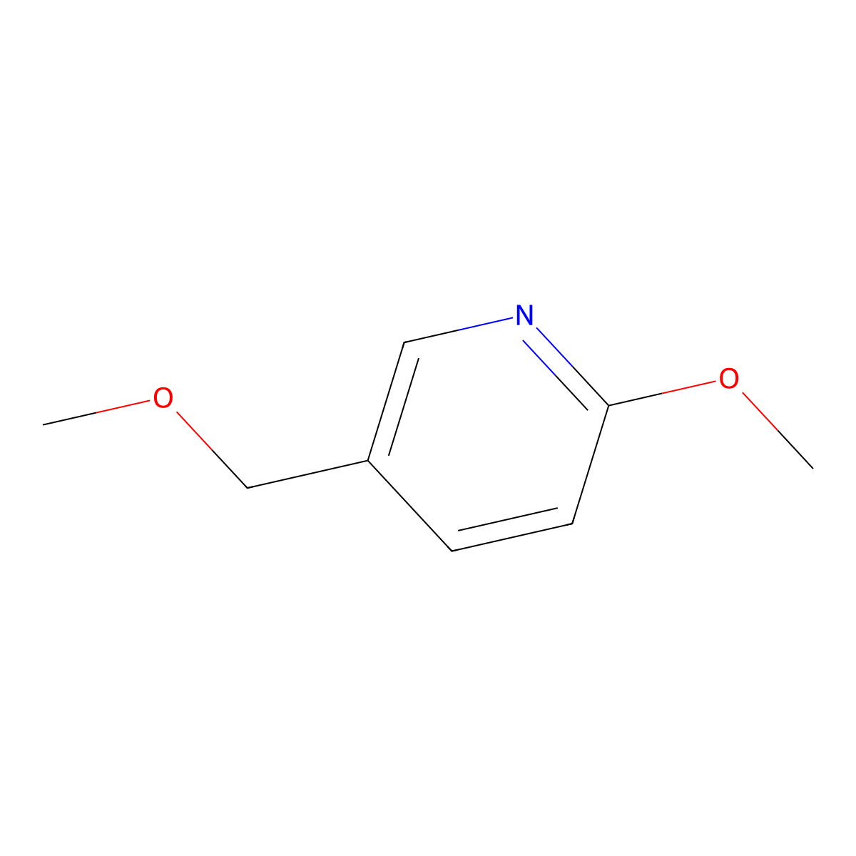 Pyridine, 2-methoxy-5-(methoxymethyl)- molecular structure, CAS 133735-66-7
