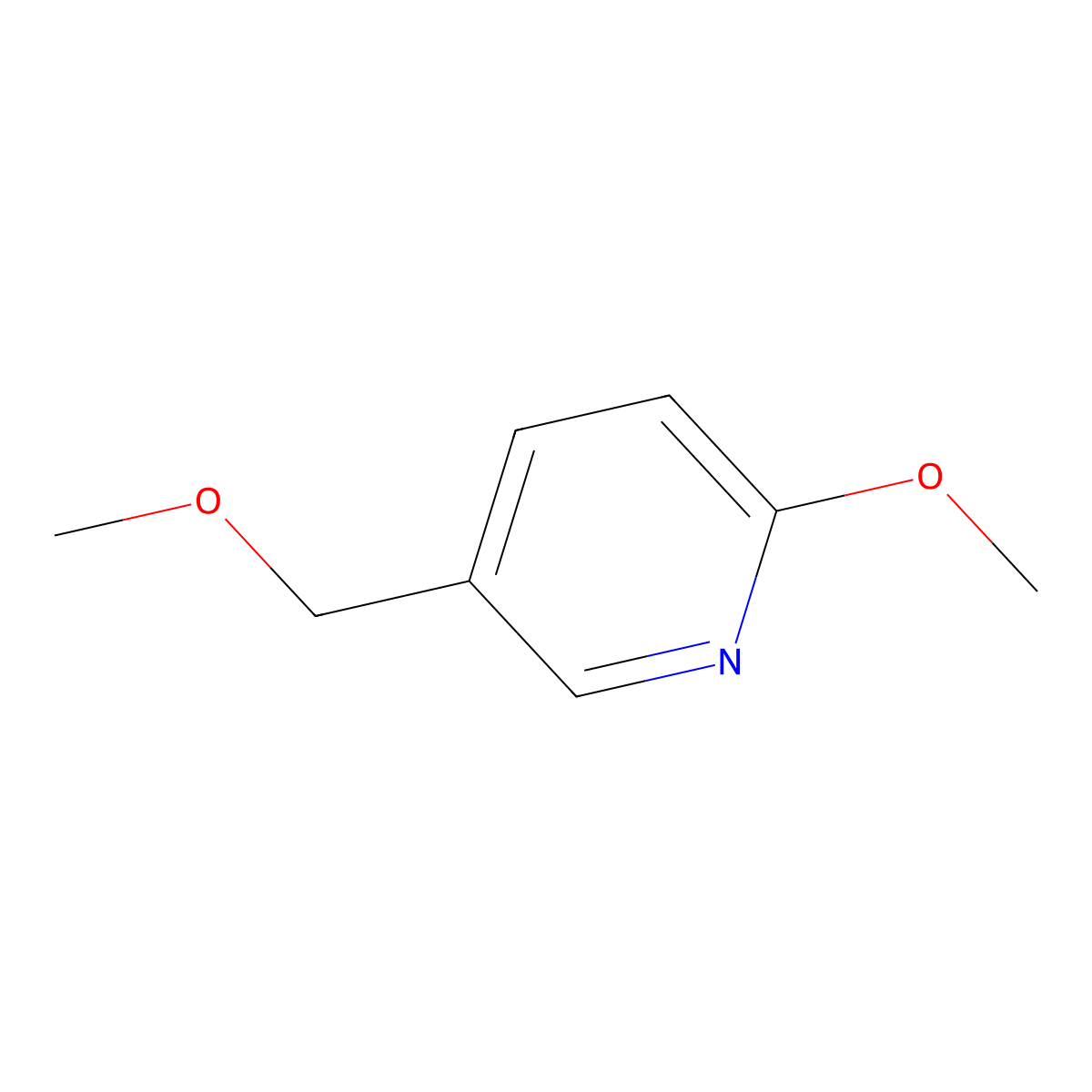 Pyridine, 2-methoxy-5-(methoxymethyl)- molecular structure, CAS 133735-66-7