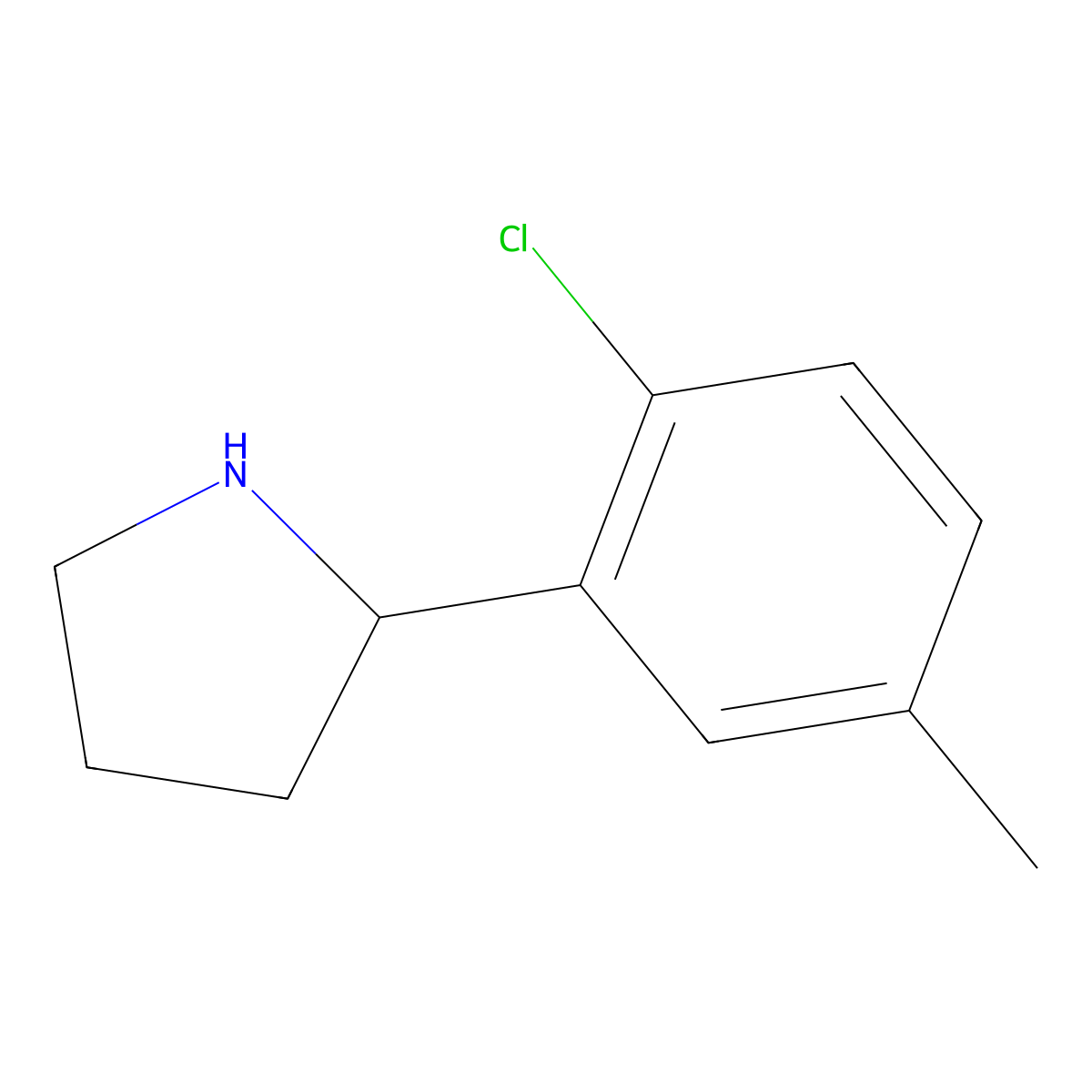 2-(2-Chloro-5-methylphenyl)pyrrolidine molecular structure, CAS 1337356-37-2