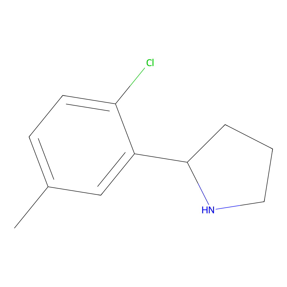 2-(2-Chloro-5-methylphenyl)pyrrolidine molecular structure, CAS 1337356-37-2