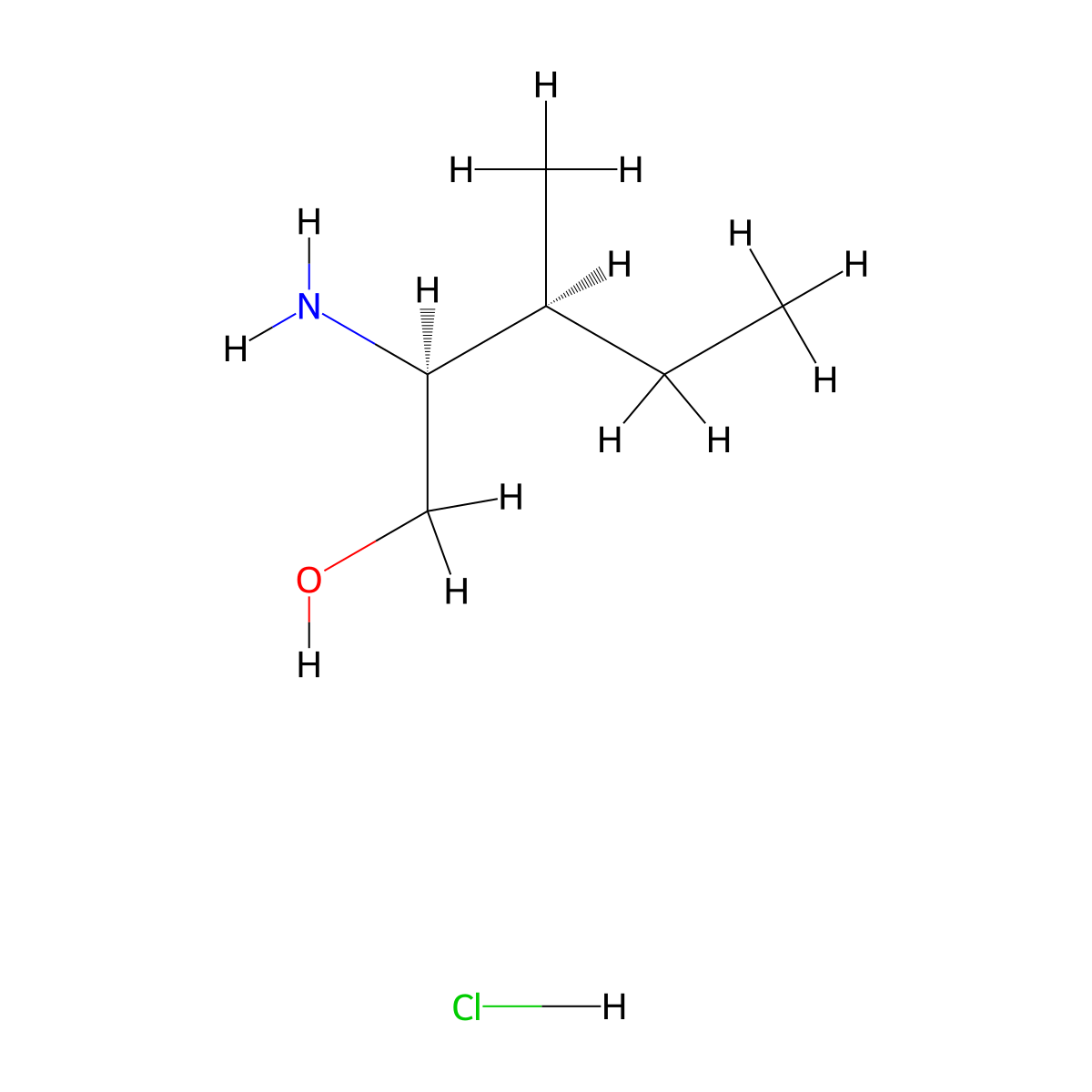 (2S,3S)-2-Amino-3-methylpentan-1-ol hydrochloride molecular structure, CAS 133736-94-4