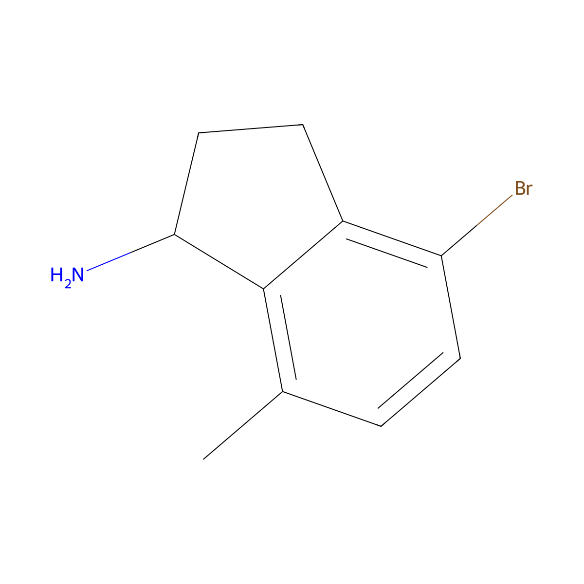 4-Bromo-7-methyl-2,3-dihydro-1H-inden-1-amine molecular structure, CAS 1337361-36-0