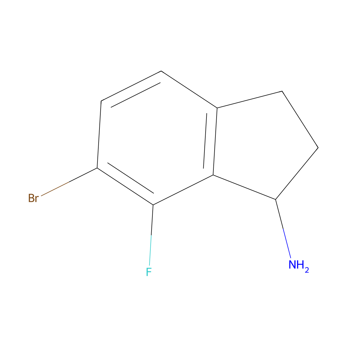 6-Bromo-7-fluoro-2,3-dihydro-1H-inden-1-amine molecular structure, CAS 1337361-55-3