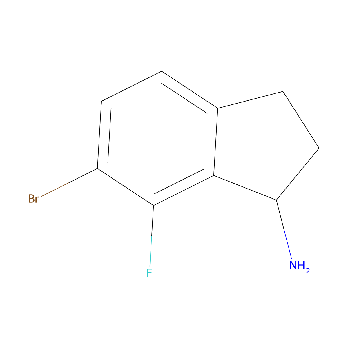 6-Bromo-7-fluoro-2,3-dihydro-1H-inden-1-amine molecular structure, CAS 1337361-55-3