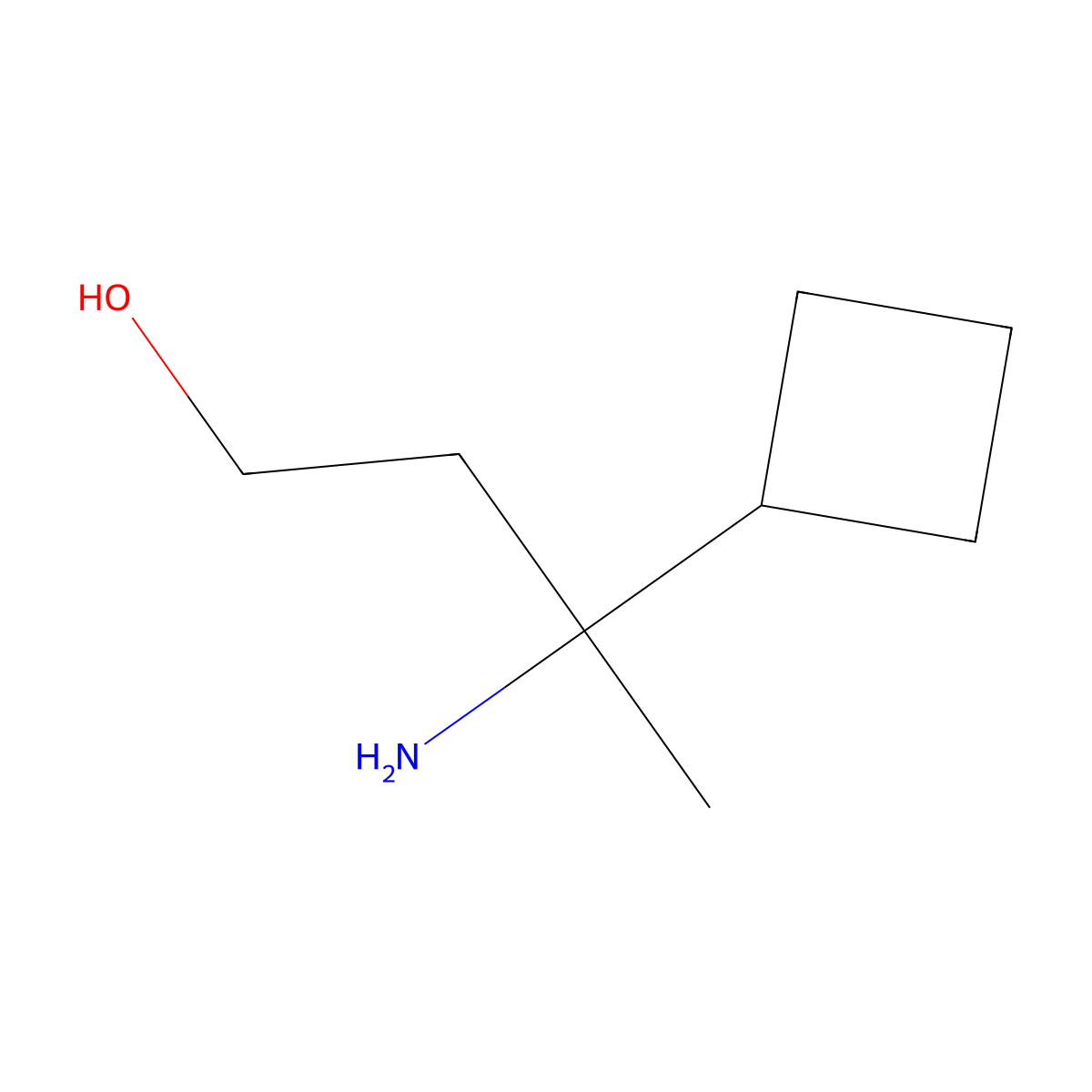 3-Amino-3-cyclobutylbutan-1-ol molecular structure, CAS 1337364-60-9