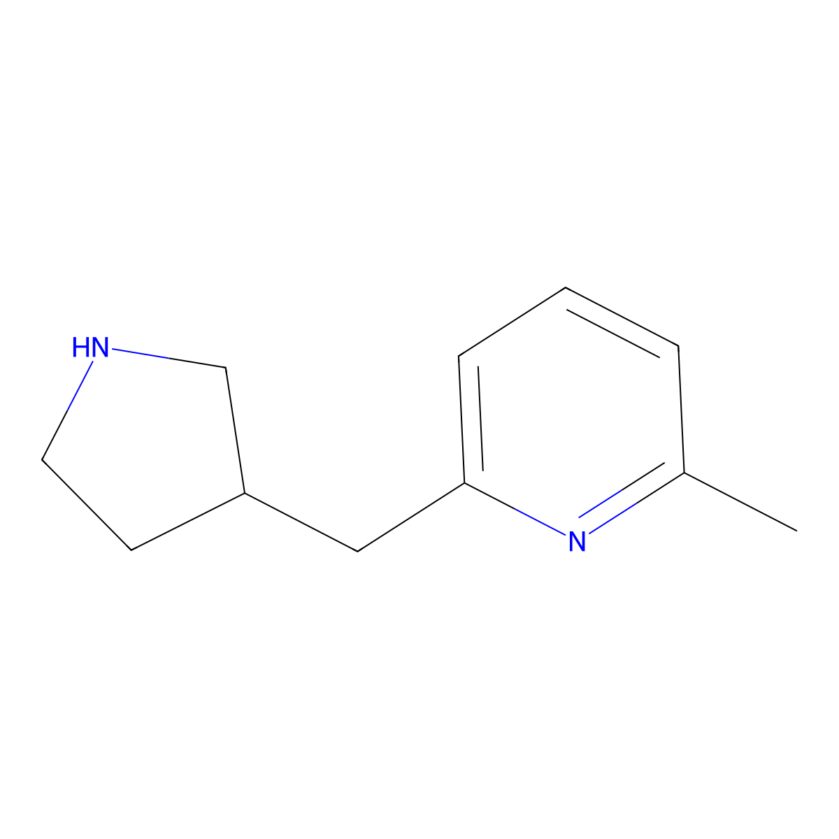 2-Methyl-6-[(pyrrolidin-3-yl)methyl]pyridine molecular structure, CAS 1337369-10-4