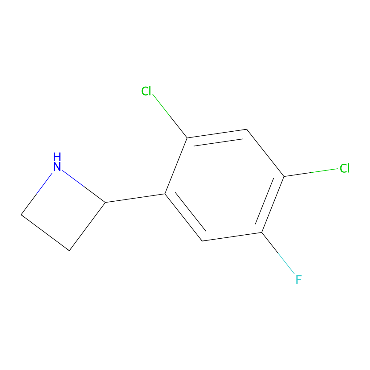 2-(2,4-Dichloro-5-fluorophenyl)azetidine molecular structure, CAS 1337370-60-1