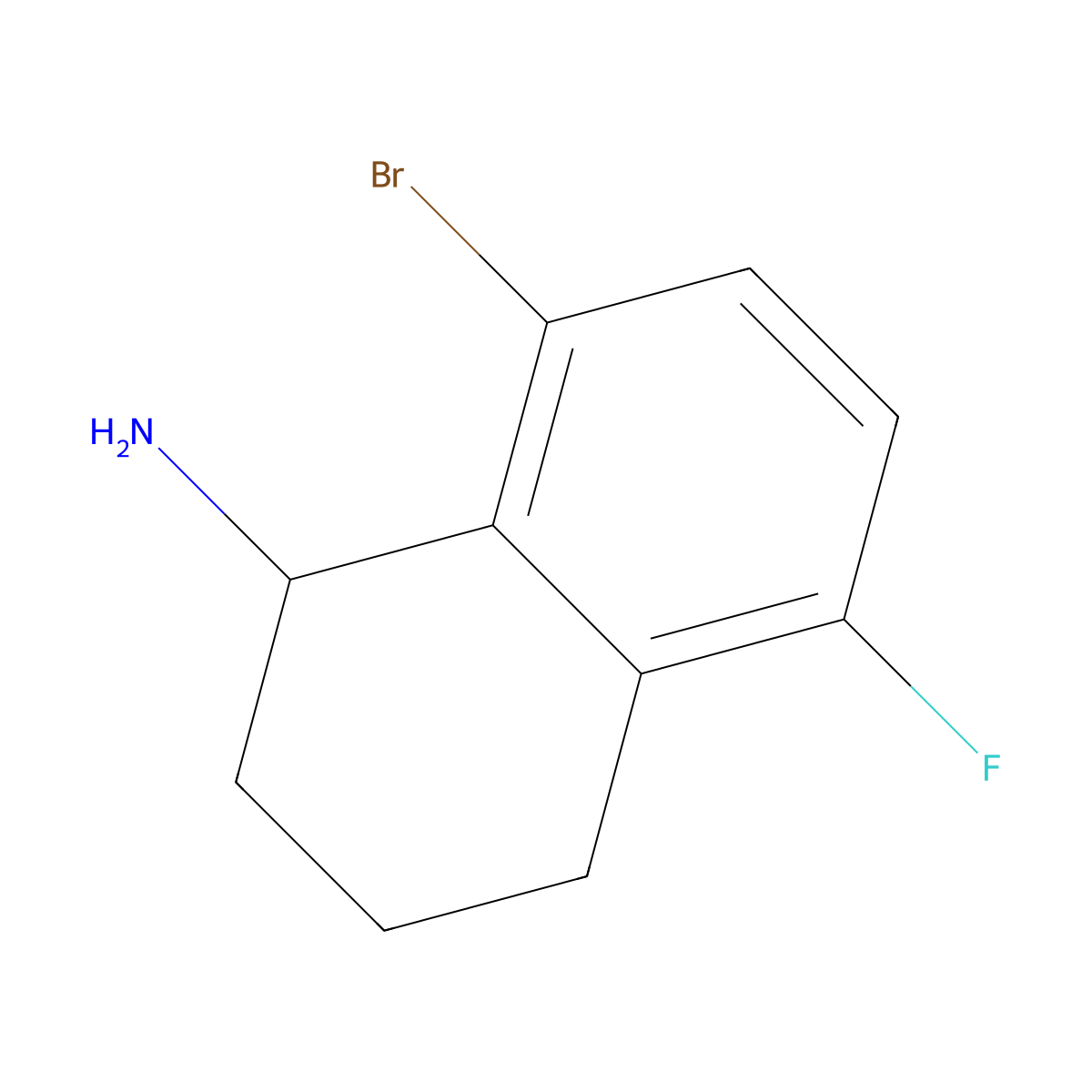 8-Bromo-5-fluoro-1,2,3,4-tetrahydronaphthalen-1-amine molecular structure, CAS 1337375-56-0