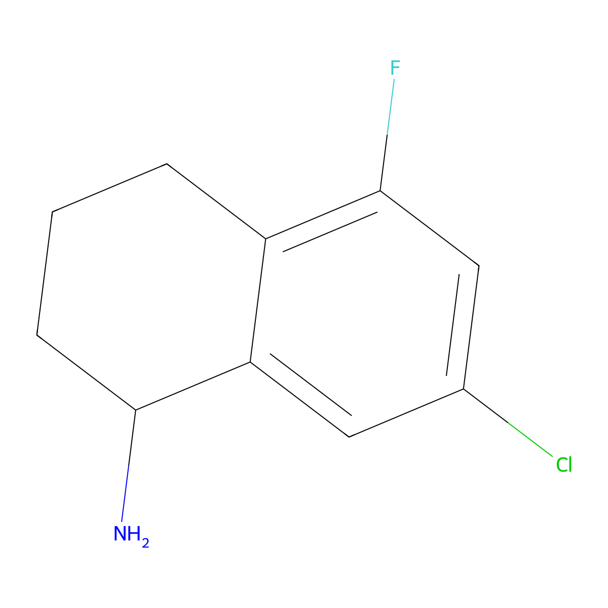 7-Chloro-5-fluoro-1,2,3,4-tetrahydronaphthalen-1-amine molecular structure, CAS 1337375-81-1
