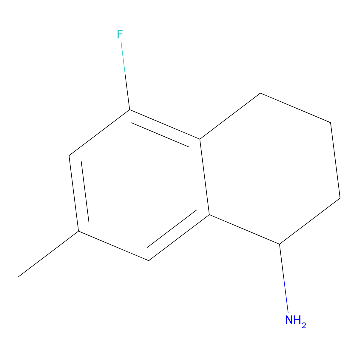 5-Fluoro-7-methyl-1,2,3,4-tetrahydronaphthalen-1-amine molecular structure, CAS 1337379-85-7