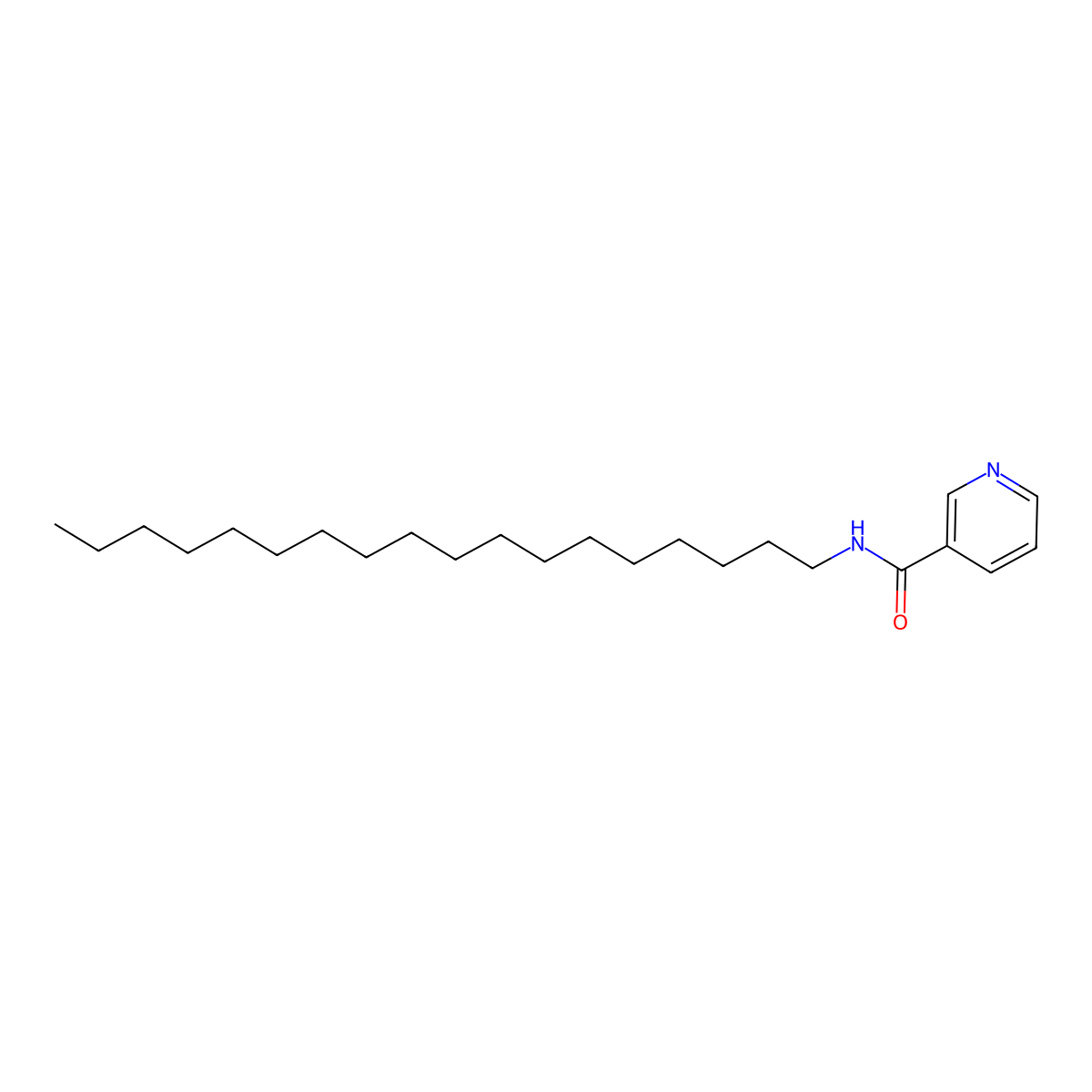 N-octadecylpyridine-3-carboxamide molecular structure, CAS 133738-21-3