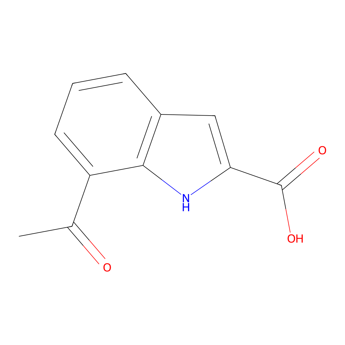 7-Acetyl-1H-indole-2-carboxylic acid molecular structure, CAS 133738-76-8