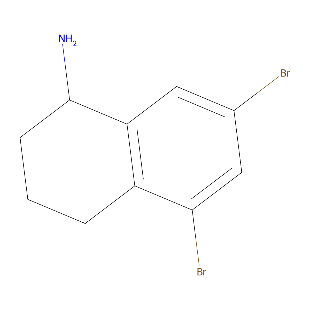 5,7-Dibromo-1,2,3,4-tetrahydronaphthalen-1-amine molecular structure, CAS 1337380-29-6