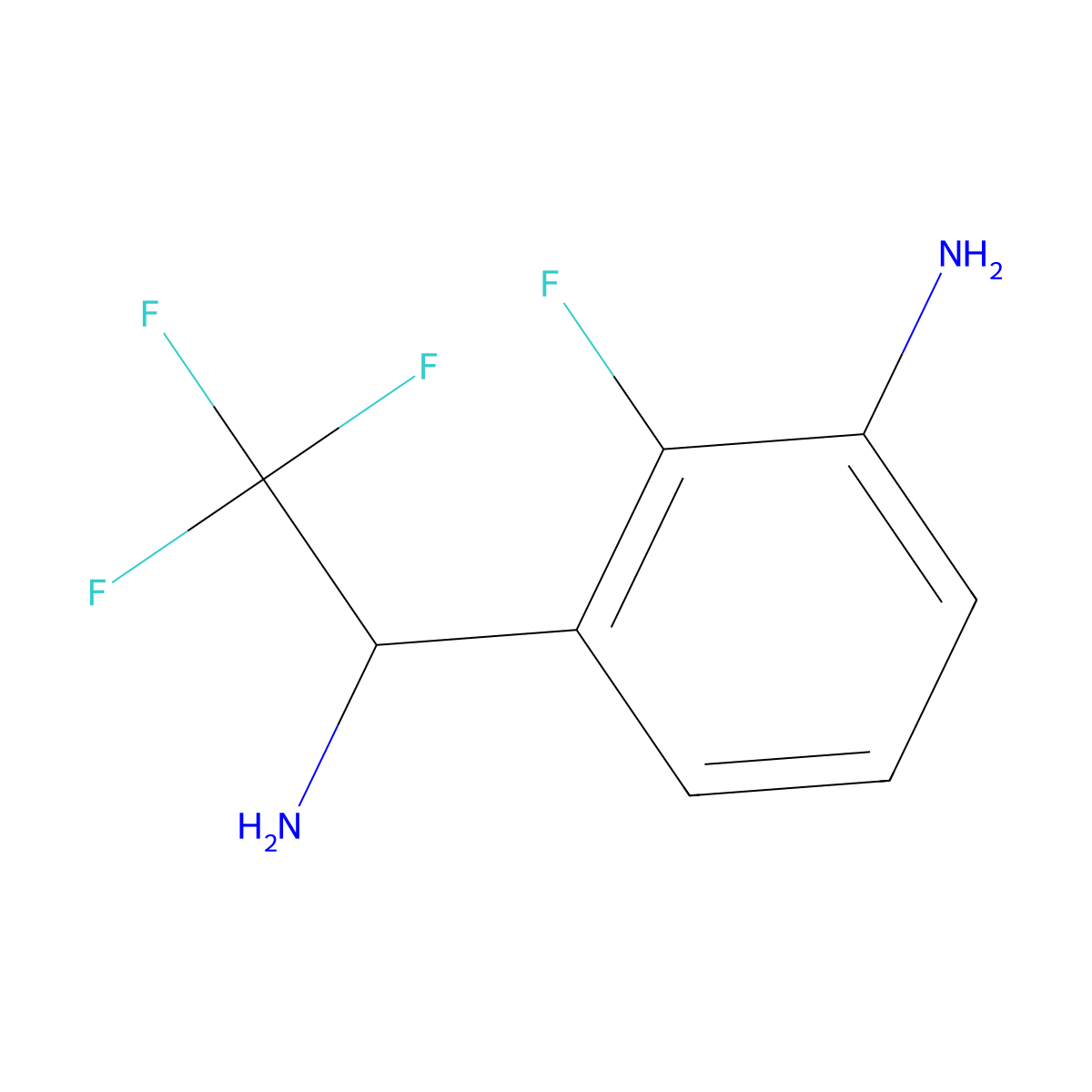 3-(1-Amino-2,2,2-trifluoroethyl)-2-fluoroaniline molecular structure, CAS 1337383-68-2