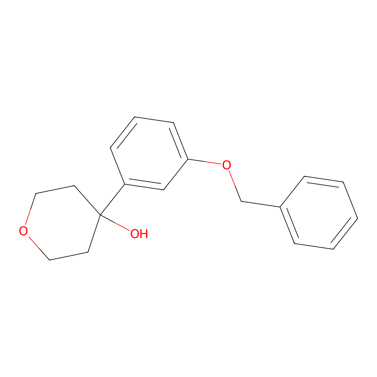 4-(3-(benzyloxy)phenyl)tetrahydro-2H-pyran-4-ol molecular structure, CAS 133739-86-3