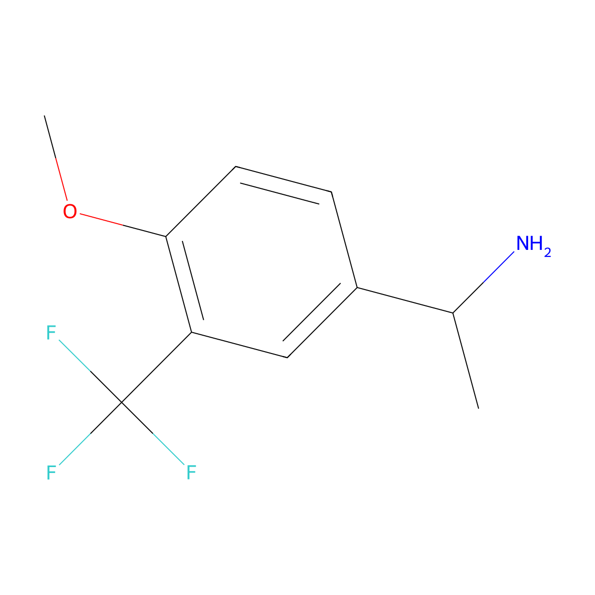 1-(4-Methoxy-3-(trifluoromethyl)phenyl)ethanamine molecular structure, CAS 1337394-03-2