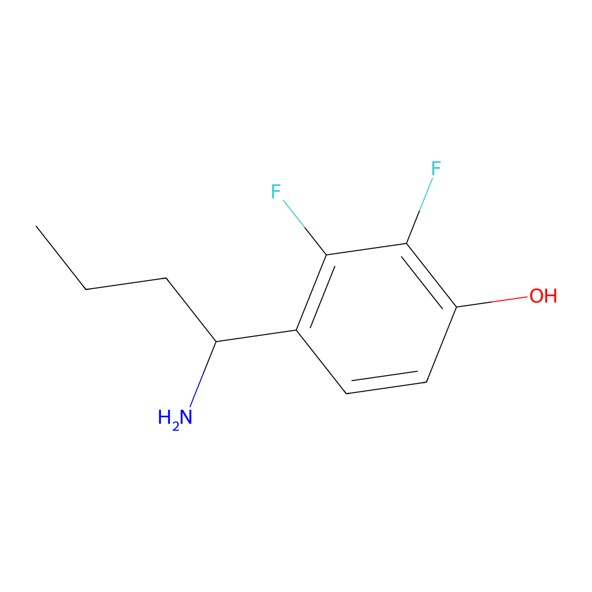 4-(1-Aminobutyl)-2,3-difluorophenol molecular structure, CAS 1337396-39-0