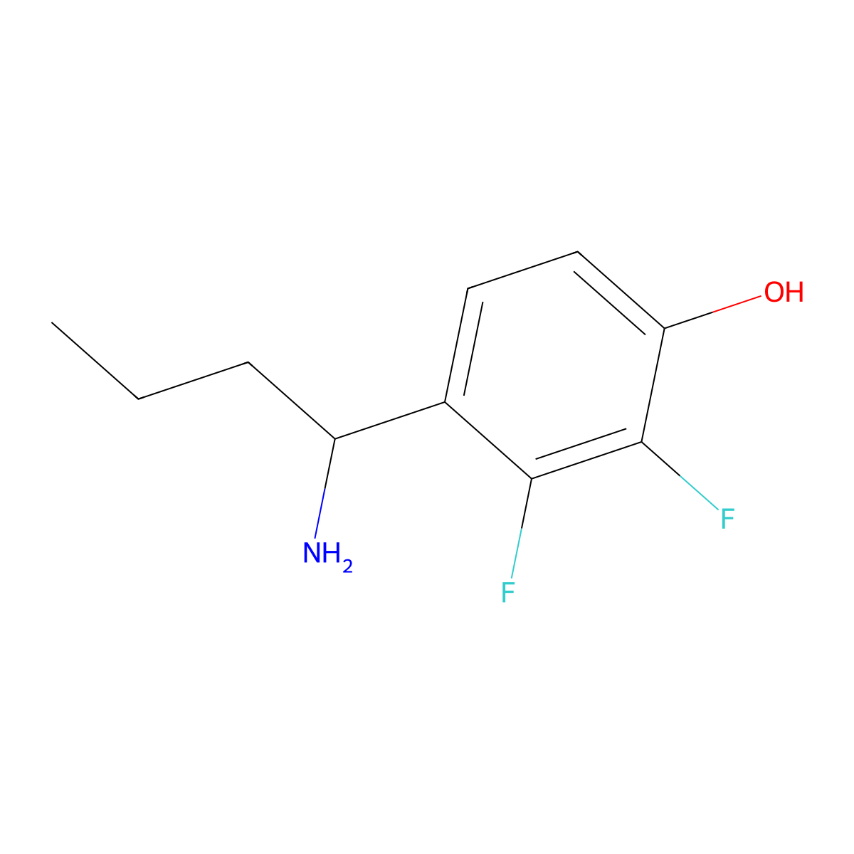 4-(1-Aminobutyl)-2,3-difluorophenol molecular structure, CAS 1337396-39-0