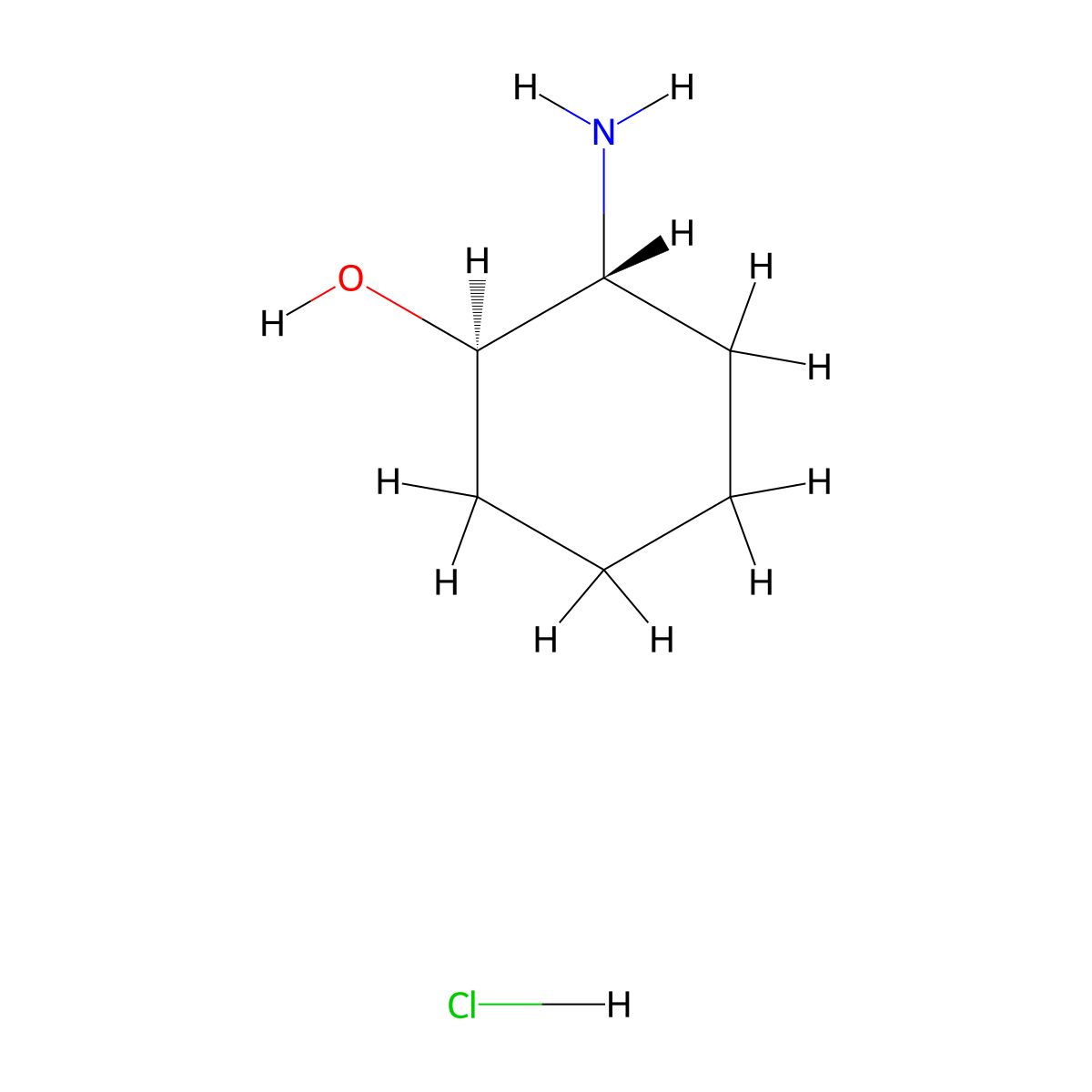 Cyclohexanol, 2-amino-, hydrochloride (1:1), (1R,2R)- molecular structure, CAS 13374-31-7