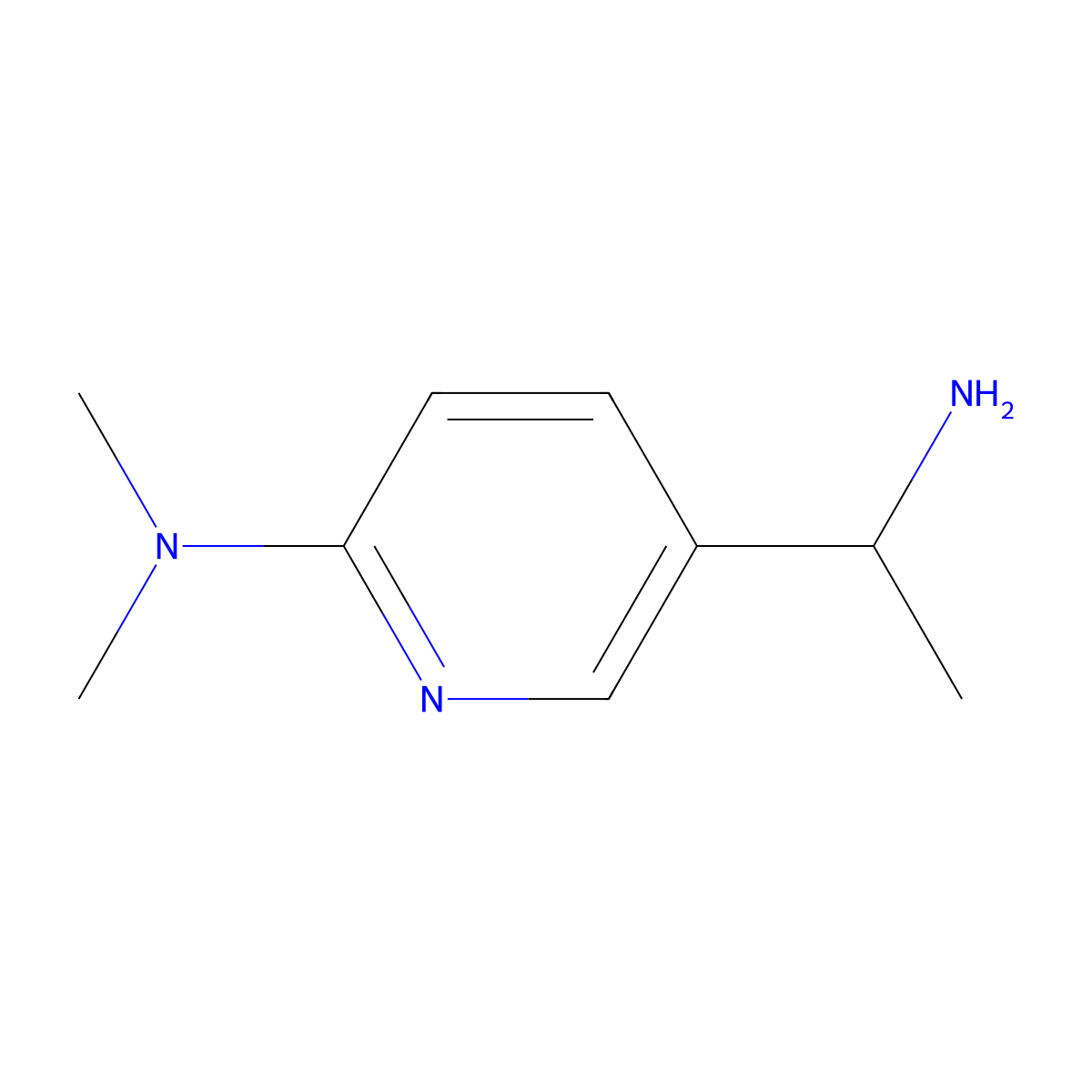 5-(1-aminoethyl)-N,N-dimethylpyridin-2-amine molecular structure, CAS 1337415-21-0