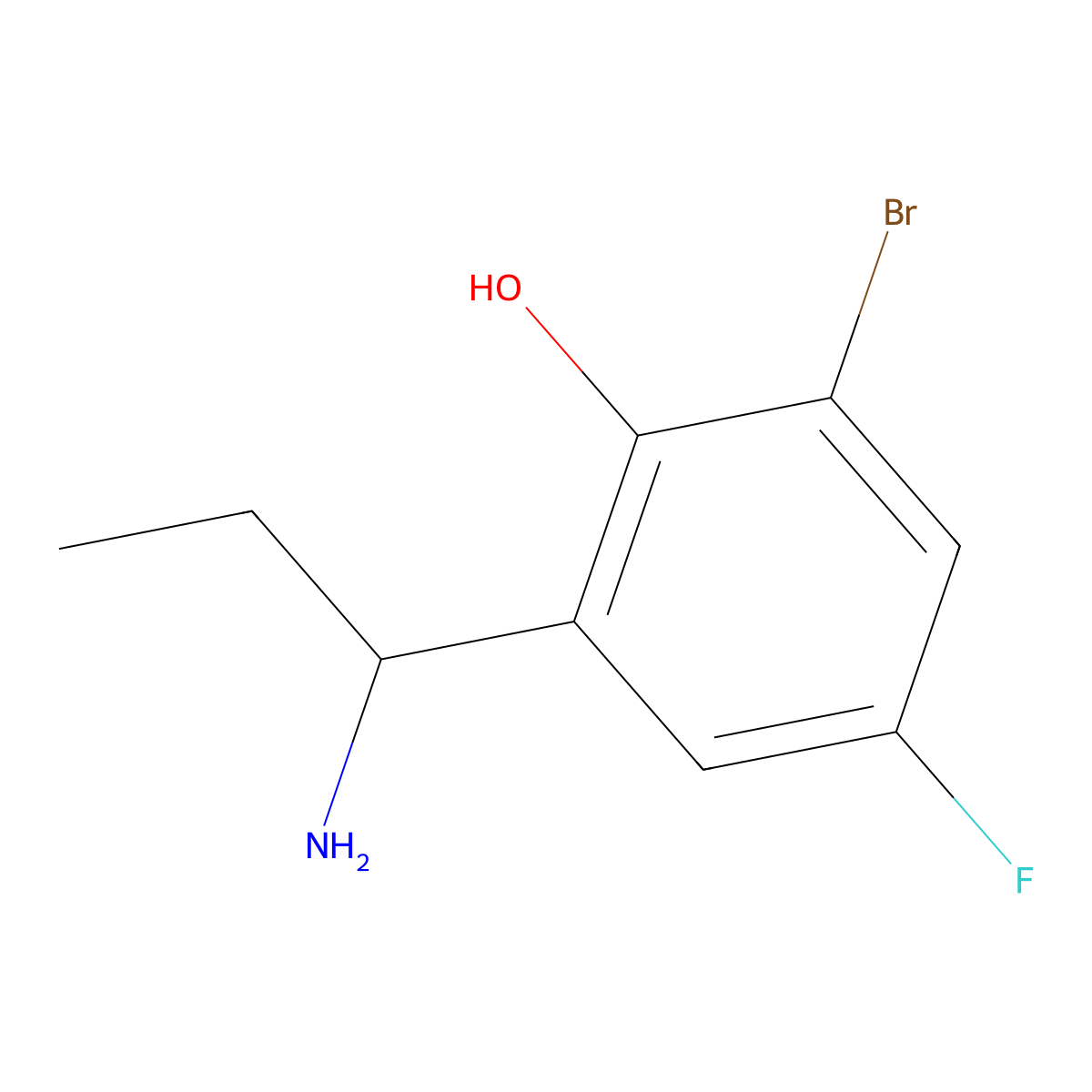2-(1-Aminopropyl)-6-bromo-4-fluorophenol molecular structure, CAS 1337417-52-3