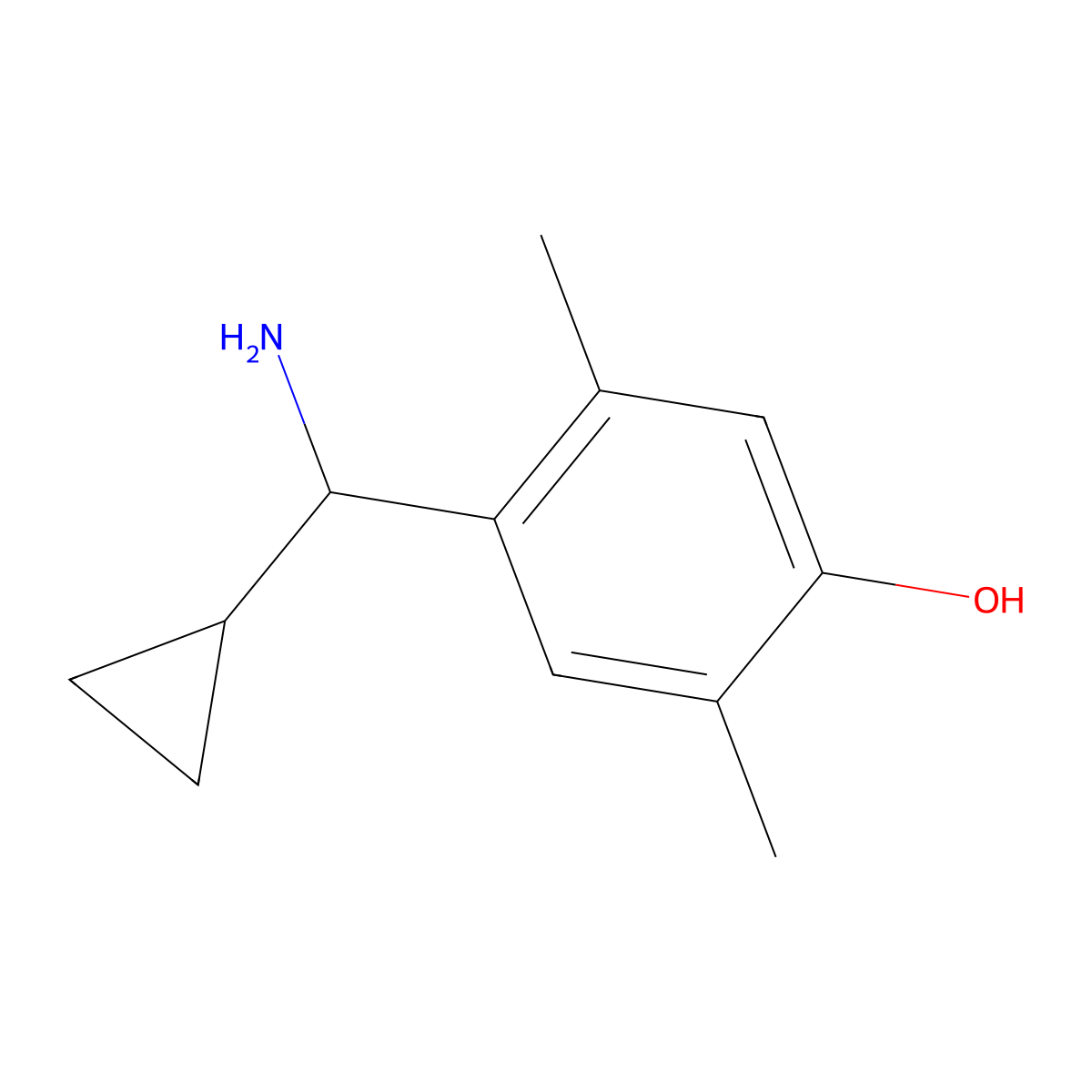4-[Amino(cyclopropyl)methyl]-2,5-dimethylphenol molecular structure, CAS 1337422-64-6