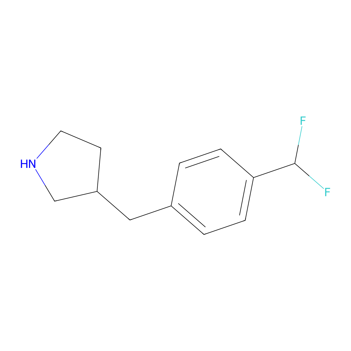 3-((4-(Difluoromethyl)phenyl)methyl)pyrrolidine molecular structure, CAS 1337424-40-4