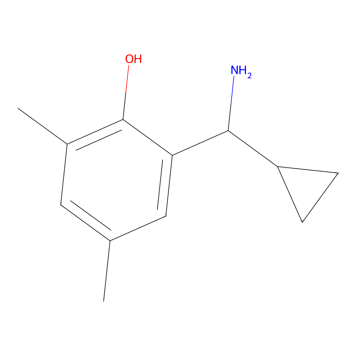 2-[Amino(cyclopropyl)methyl]-4,6-dimethylphenol molecular structure, CAS 1337424-72-2