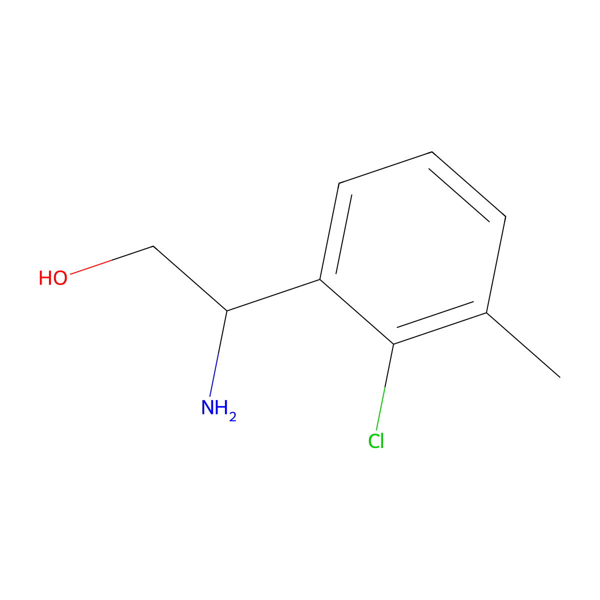 2-Amino-2-(2-chloro-3-methylphenyl)ethan-1-OL molecular structure, CAS 1337425-01-0