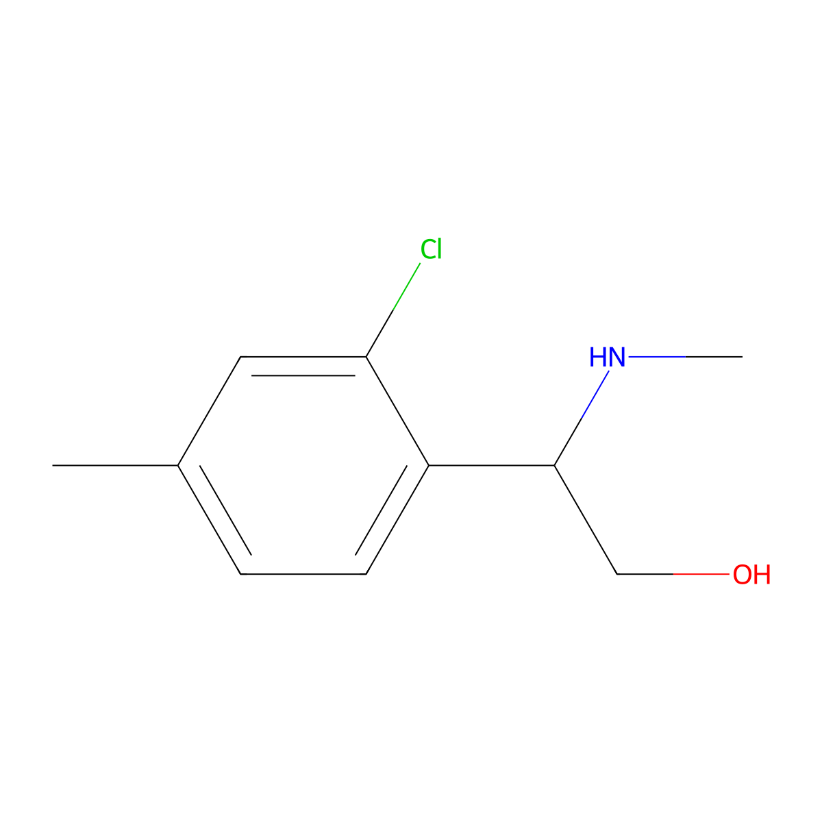 2-(2-Chloro-4-methylphenyl)-2-(methylamino)ethan-1-OL molecular structure, CAS 1337428-52-0