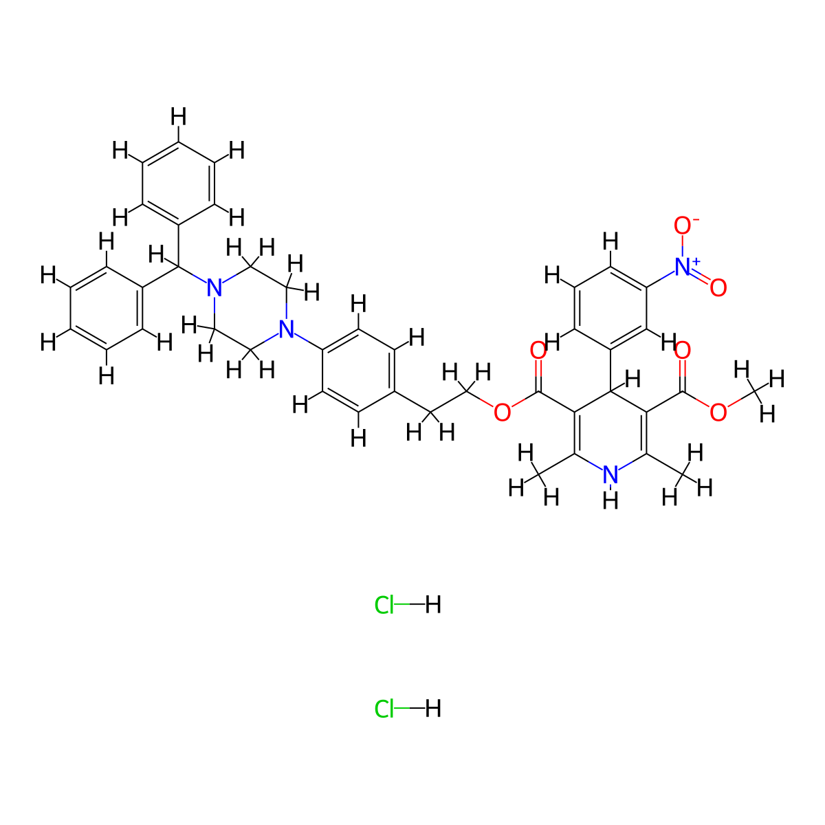 Watanidipine dihydrochloride molecular structure, CAS 133743-71-2