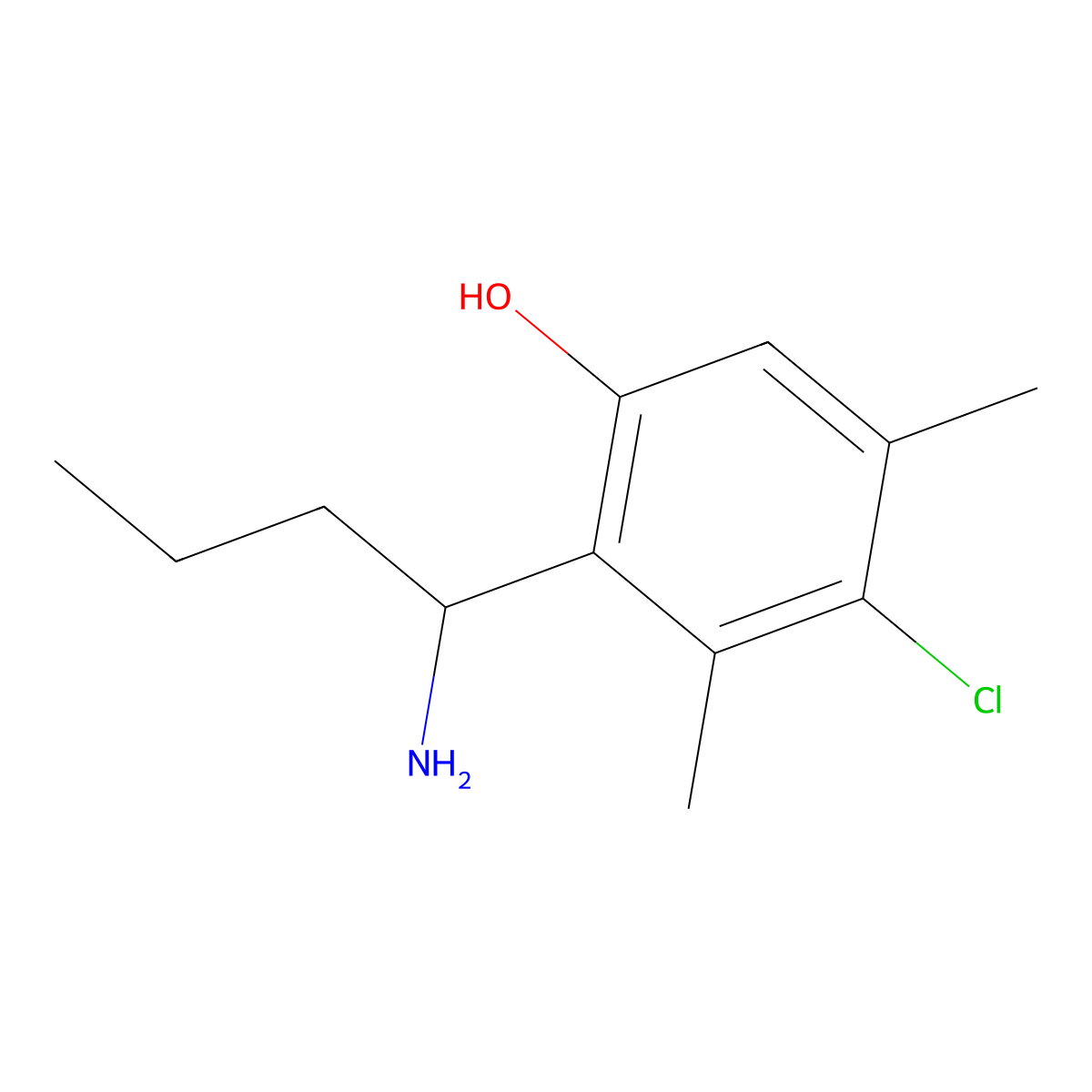2-(1-Aminobutyl)-4-chloro-3,5-dimethylphenol molecular structure, CAS 1337431-96-5