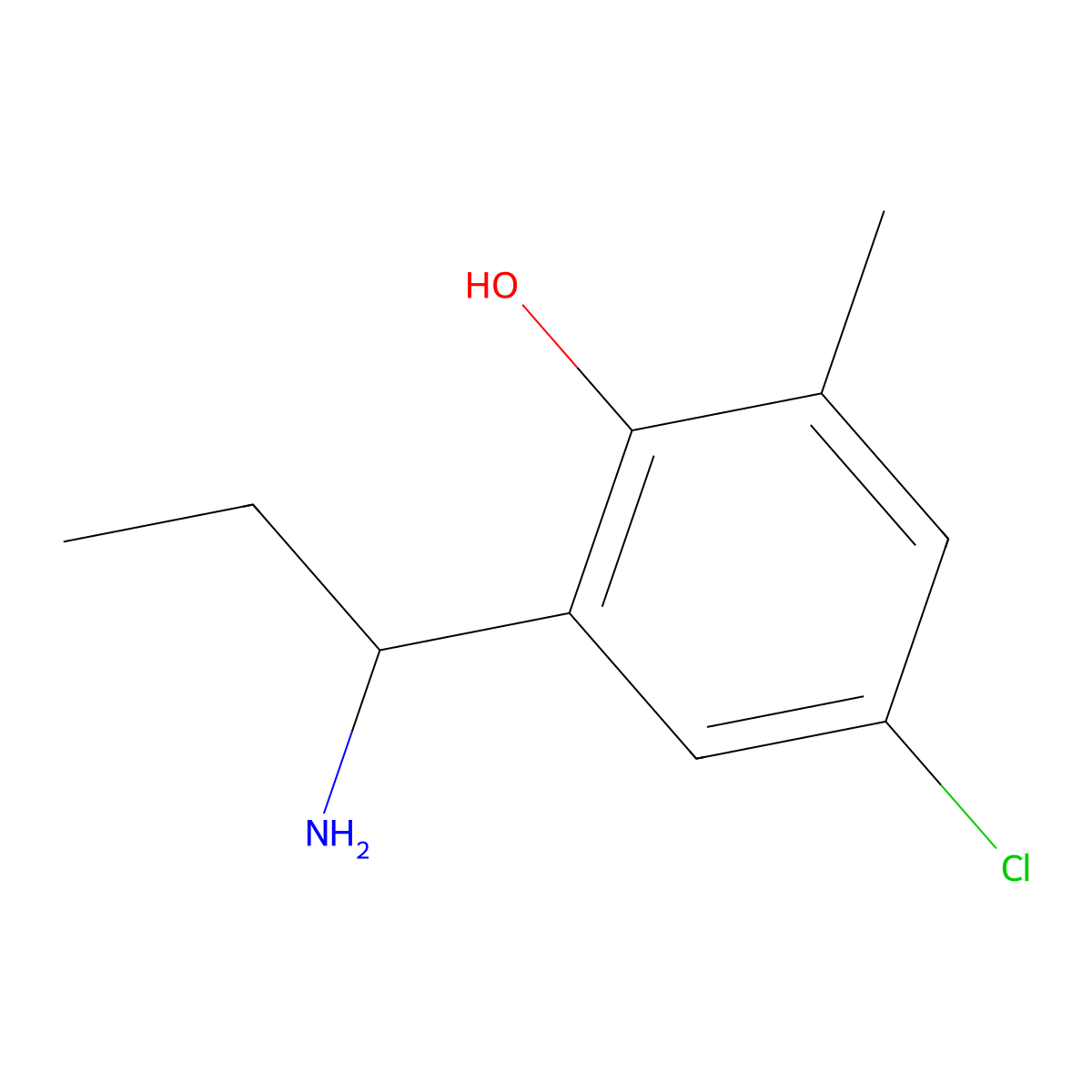 2-(1-Aminopropyl)-4-chloro-6-methylphenol molecular structure, CAS 1337435-59-2