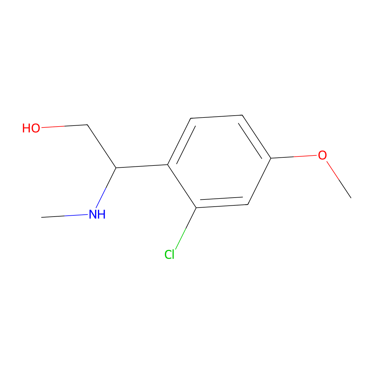 2-(2-Chloro-4-methoxyphenyl)-2-(methylamino)ethan-1-OL molecular structure, CAS 1337461-51-4